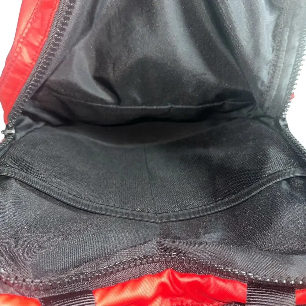 Hedgren Red Black Nylon Backpack Travel School Bag Unisex